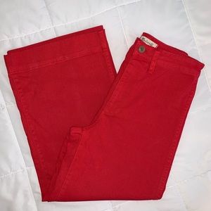 Red Madewell Wide-Leg Cropped Pants (Emmett Pant)